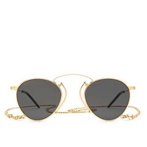 Gucci Gold Frame Sunglasses with Dark Lenses